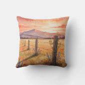 Serene Sunset Wildflower Field クッション (裏面)