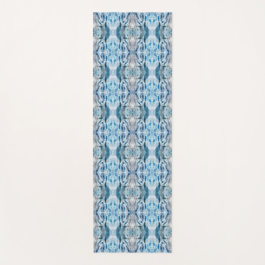 Serene symmetric ice blue abstract pattern ヨガマット (正面)