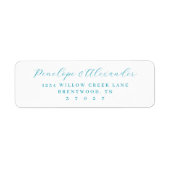 Serene Teal Minimalist Calligraphy ラベル (正面)