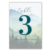 Serene Teal Nature Landscape テーブルナンバー (裏面)