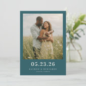 Serene Teal Romantic Photo セーブザデート (スタンド正面)