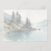 Serene Teal Typographic Elegancy エンクロージャーカード (裏面)