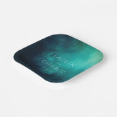 Serene Teal Watercolor ペーパープレート (傾斜あり)