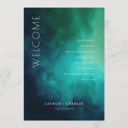 Serene Teal Watercolor Waves プログラム (正面)