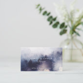 Serene Therapist Mist Trees Watercolor 名刺 (スタンド正面)