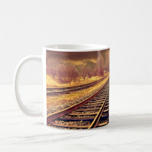 Serene TrainトラックPhoto Coffee Mug コーヒーマグカップ (左)