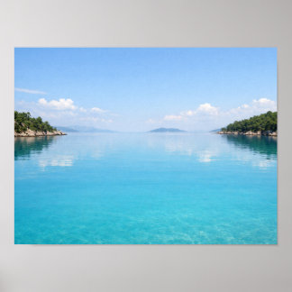Serene Turquoise Ocean Bay Poster - Calm Mediterra ポスター