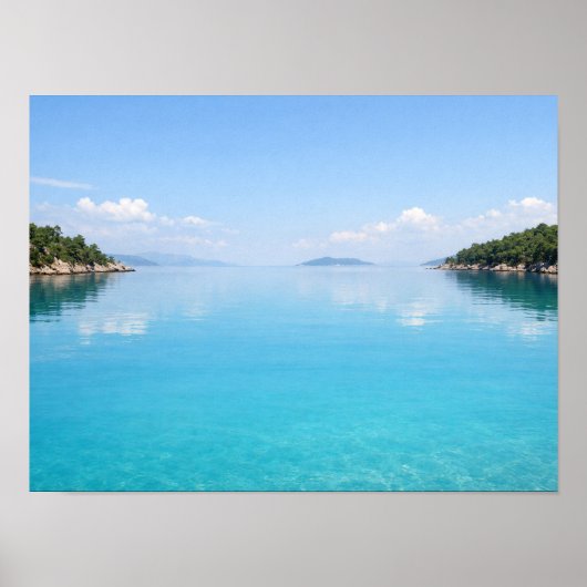 Serene Turquoise Ocean Bay Poster - Calm Mediterra ポスター (正面)