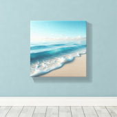 Serene Turquoise Ocean Waves with Soft White Foam  キャンバスプリント (インサイチュ (ウッドフロア))