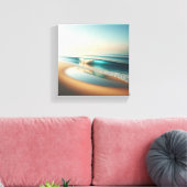 Serene Turquoise Wave Rolling on Golden Sand  キャンバスプリント (インサイチュ (リビング))