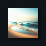 Serene Turquoise Wave Rolling on Golden Sand  キャンバスプリント<br><div class="desc">A tranquil and minimalist digital landscape featuring a single,  perfect turquoise wave gently rolling onto a smooth golden sand beach. The composition emphasizes clarity,  soft lighting,  and a vast clear horizon,  creating a peaceful and refreshing atmosphere. modern minimalist homes,  or any space requiring a touch of calm and zen.</div>