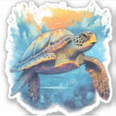 Serene Underwater Turtle Copy シール (正面)