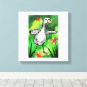 Serene Watercolor Duck Pond Canvas Print キャンバスプリント (インサイチュ (ウッドフロア))