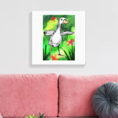 Serene Watercolor Duck Pond Canvas Print キャンバスプリント (インサイチュ (リビング))
