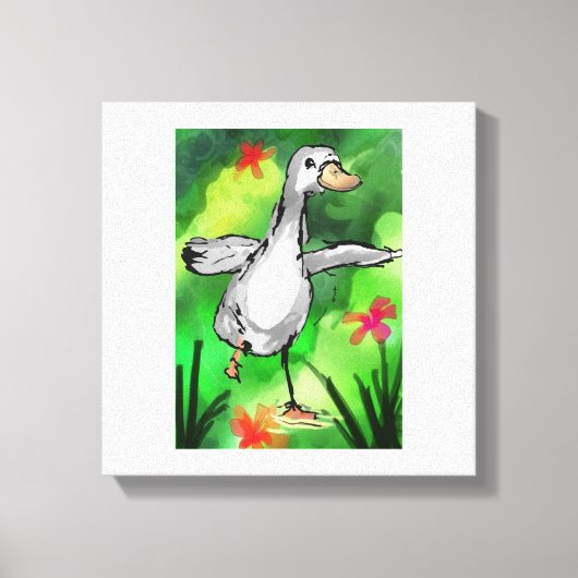 Serene Watercolor Duck Pond Canvas Print キャンバスプリント (正面)