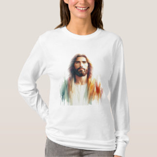 Serene Watercolor Jesus Christ Portrait – Spiritua Tシャツ