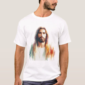 Serene Watercolor Jesus Christ Portrait – Spiritua Tシャツ