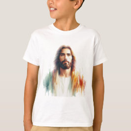 Serene Watercolor Jesus Christ Portrait – Spiritua Tシャツ