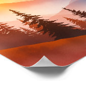 Serene Watercolor Mountain Landscape Wall Art ポスター (角)