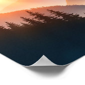 Serene Watercolor Mountain Landscape Wall Art ポスター (角)