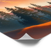 Serene Watercolor Mountain Landscape Wall Art ポスター (角)