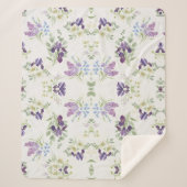 Serene Watercolor Spring Bouquet Pattern シェルパブランケット (正面)