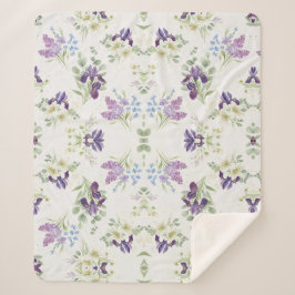 Serene Watercolor Spring Bouquet Pattern シェルパブランケット