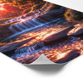 Serene Waterfall at Sunset Vertical Poster ポスター (角)