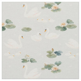 Serene Waters swan mama baby family love ファブリック