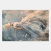 Serene Whispers Ethereal Bird Portrait Botanical ラッピングペーパーシート (正面)