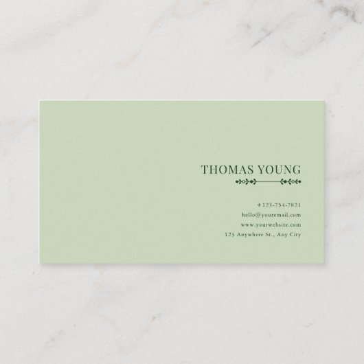 Serene White Rose Bloom Misty Mountain Lake Zen 名刺 (裏面)