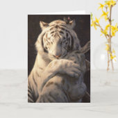 Serene White Tiger Card – Comfort & Reflection カード (黄色い花)