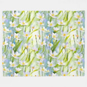 Serene Wildflower   フリースブランケット (正面(横))