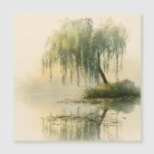 Serene Willow Tree Reflection Nature Art (1) (正面)