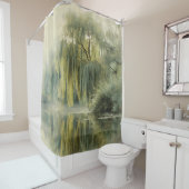 Serene Willow Tree Reflection Nature Art (10) シャワーカーテン (インサイチュ)