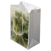 Serene Willow Tree Reflection Nature Art (10) ミディアムペーパーバッグ (正面アングル)