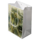 Serene Willow Tree Reflection Nature Art (10) ミディアムペーパーバッグ (裏面アングル)