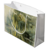 Serene Willow Tree Reflection Nature Art (10) ラージペーパーバッグ (裏面アングル)
