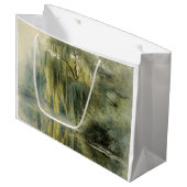 Serene Willow Tree Reflection Nature Art (10) ラージペーパーバッグ (正面アングル)