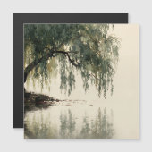 Serene Willow Tree Reflection Nature Art (11) (正面/裏面)