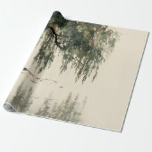 Serene Willow Tree Reflection Nature Art (11) ラッピングペーパー (アンロールド)