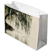 Serene Willow Tree Reflection Nature Art (11) ラージペーパーバッグ (裏面アングル)