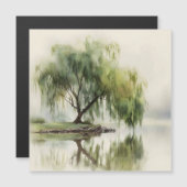 Serene Willow Tree Reflection Nature Art (12) (正面/裏面)