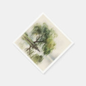 Serene Willow Tree Reflection Nature Art (12) スタンダードカクテルナプキン (角)