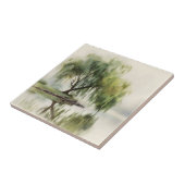 Serene Willow Tree Reflection Nature Art (12) タイル (側面)