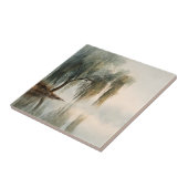 Serene Willow Tree Reflection Nature Art (13) タイル (側面)