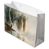 Serene Willow Tree Reflection Nature Art (13) ラージペーパーバッグ (裏面アングル)