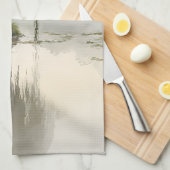 Serene Willow Tree Reflection Nature Art (2) キッチンタオル (四つ折り)