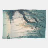 Serene Willow Tree Reflection Nature Art (3) キッチンタオル (横)