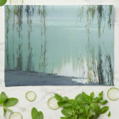 Serene Willow Tree Reflection Nature Art (4) キッチンタオル (折り畳み)